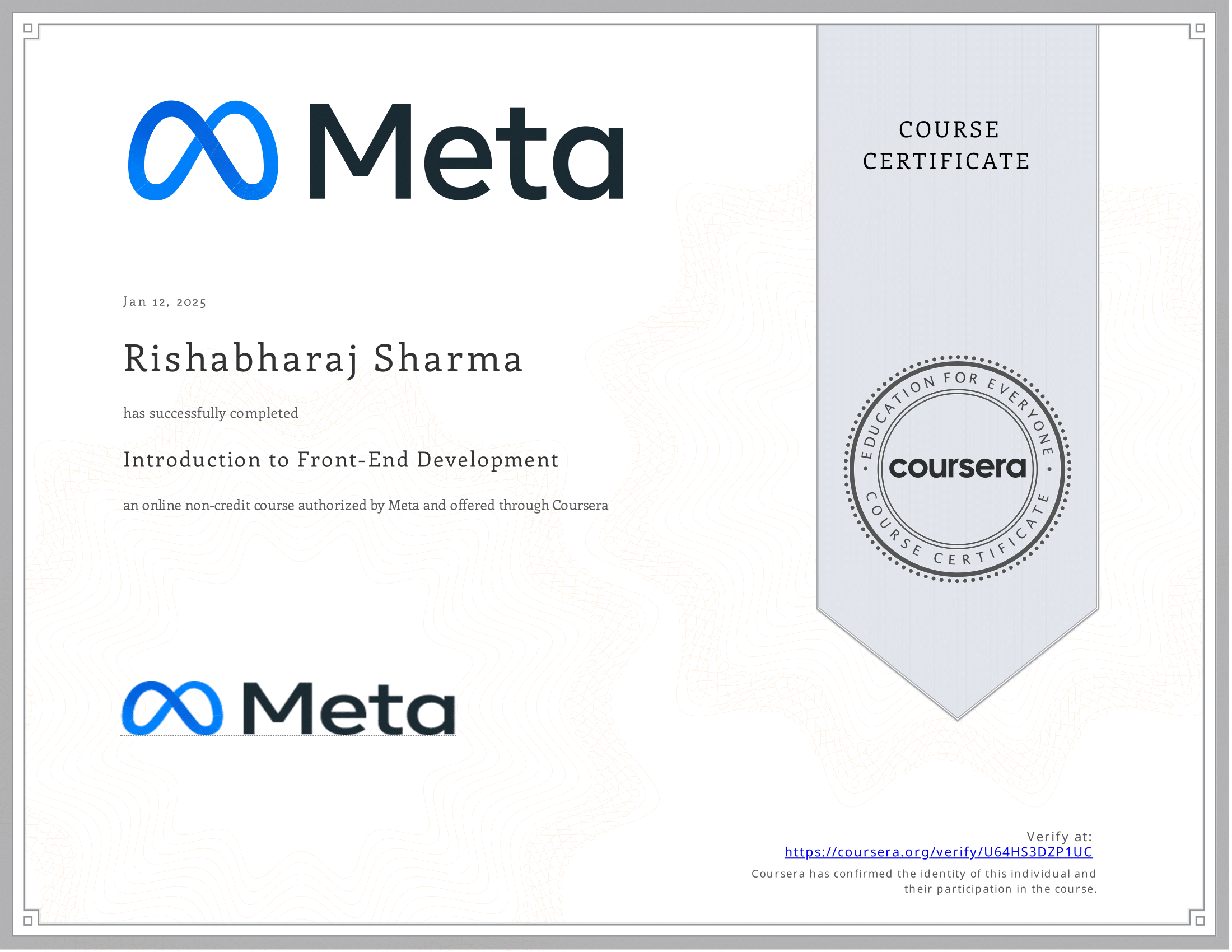 Front-End Certificate