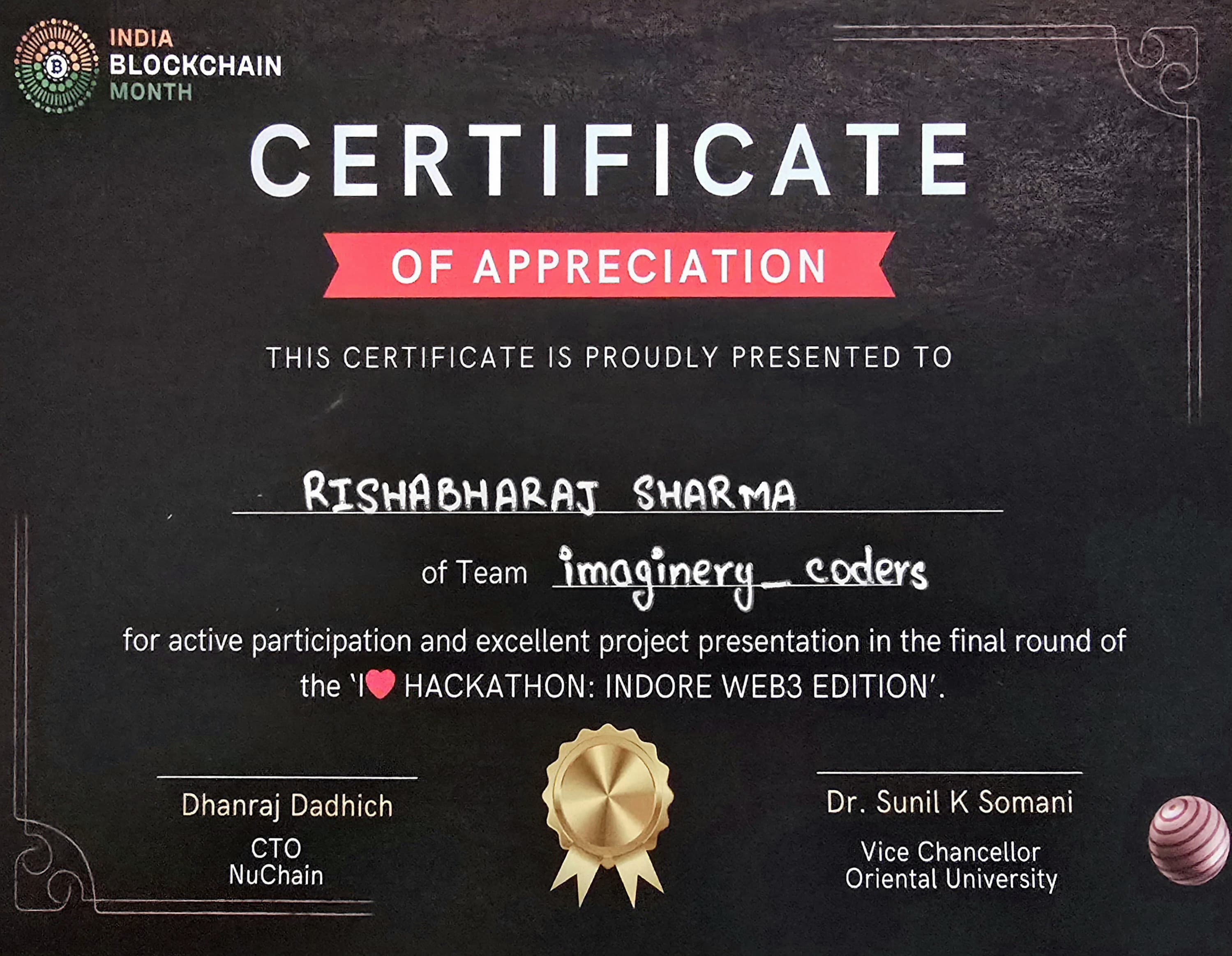 Blockchain Certificate